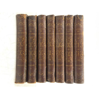 Memoirs of the Life of Sir Walter Scott 8 volumes fine leather binding-image