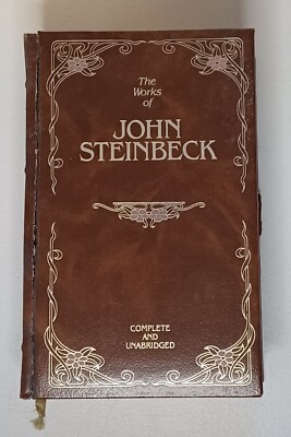 The Works of John Steinbeck Complete and Unabridged HC 1985 Bonded Leather Book-image
