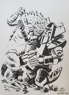 CHRIS SAMNEE GODZILLA VS RED RONIN ORIGINAL ART SKETCH 9