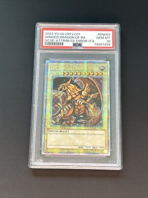 2023 Winged Dragon Of Ra 25th Quarter Century  Yugioh LC01-EN003 Error PSA 10-image