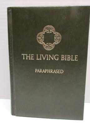 The Living Bible Paraphrased TYNDALE Hardcover Green Leather Red Letter 1973-image