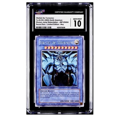 Yu-Gi-Oh CGC 10 Obelisk The Tormentor 2005 Egyptian God Card JMP Promo Low Pop!-image