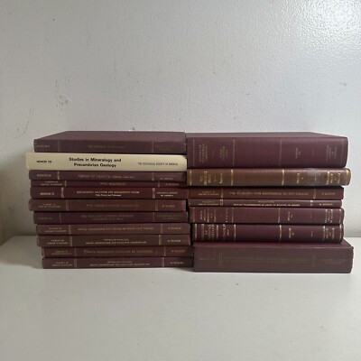 Geological Society of America Memoirs Illustrated Leather-Bound Book - Lot of 18-image
