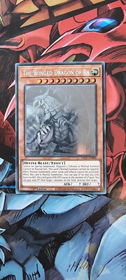 The Winged Dragon of Ra LED7-EN000 Ghost Rare 1st Edition Near Mint YuGiOh Card-image