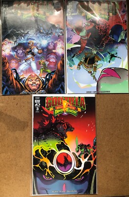 GODZILLA VS MIGHTY MORPHIN POWER RANGERS II #1 2 3 CVR A (2024) IDW (NM)-image