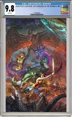 JUSTICE LEAGUE VS GODZILLA VS KONG 2 #2C ALAN QUAH VAR CGC 9.8 PRESALE 7/2-image