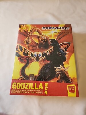 GODZILLA All Out Attack 1000 Piece Jigsaw Puzzle Mothra King Ghidorah New -image