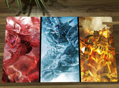 YGO Obelisk the Tormentor & The Winged Dragon of Ra Playmat TCG Card Game Mat-image