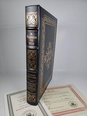 SIGNED # 18 / 1100 ~ A PASSION TO WIN by SUMNER REDSTONE ~ Easton Press 1ST EDIT-image
