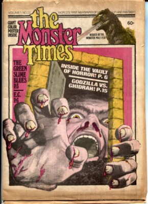 MAG: The Monster Times #22-1973- GODZILLA- EC Comics-VAULT OF HORROR-GREEN SL...-image