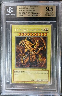 The Winged Dragon of Ra Secret Rare 2003 Yugioh GBI-003 BGS 9.5 GEM MINT-image