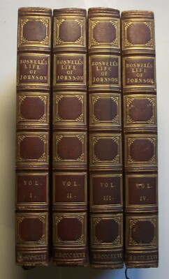 The Life Of Samuel Johnson LL.D., by James Boswell. 1826 printing, 4 volumes-image