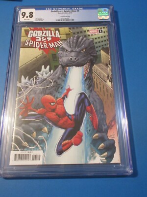 Godzilla vs Spider-man #1 Rare 1:25 Land variant CGC 9.8 NM/M Gorgeous Gem Wow-image