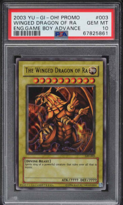 2003 YUGIOH GBI-003 THE WINGED DRAGON OF RA ULTRA RARE PSA 10 GEM MINT #67825861-image