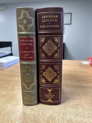 Franklin Library: ABRAHAM LINCOLN BIOGRAPHY: CARL SANDBURG & HIS SPEECHES & WRIT-image