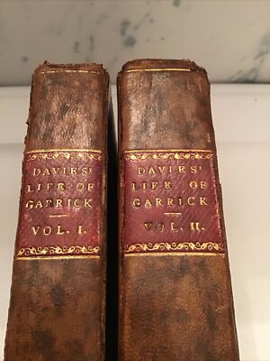 1780 Memoirs of the life of David Garrick, A New Edition By Thomas Davies 2 Vol.-image