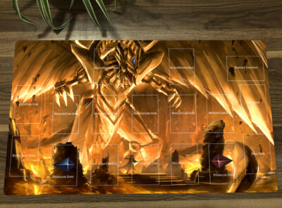 Ygomat Playmat The Winged Dragon of Ra TCG CCG Mat Trading Card Game Mat & Zones-image