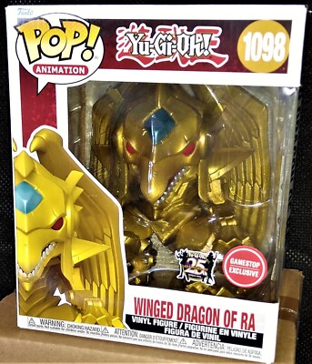 NEW! FUNKO Pop YU-GI-OH! Gold WINGED DRAGON OF RA w/Case GAMESTOP Exclusive 25th-image