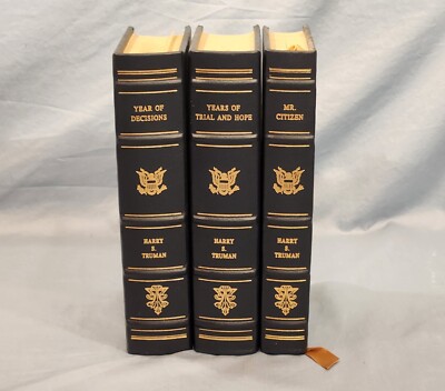 Easton Press Memoirs of Harry S. Truman. 3 of 4 Volumes. Leather.-image