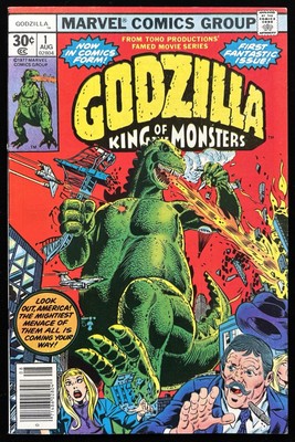 Godzilla #1 (1977) Marvel Comics Herb Trimpe Art VF+ (8.5) Condition-image