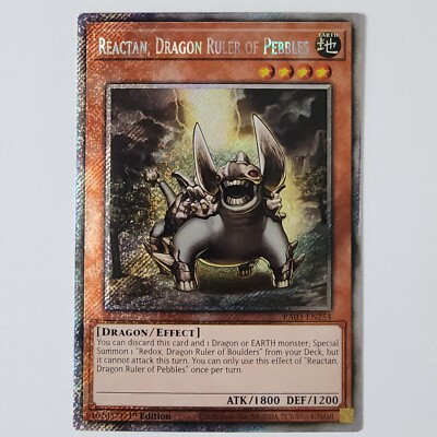 Reactan, Dragon Ruler of Pebbles - RA03-EN254 - NM - Platinum Secret Rare-image