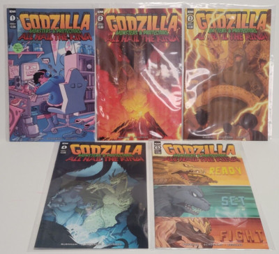 Godzilla Monsters & Protector ALL HAIL THE KING! Full Set 1A, 2-5B Variants-image