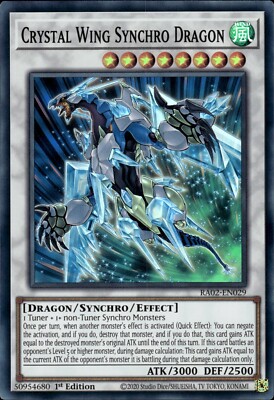 Crystal Wing Synchro Dragon - Super Rare 1st Edition RA02-EN029 - NM - YuGiOh-image