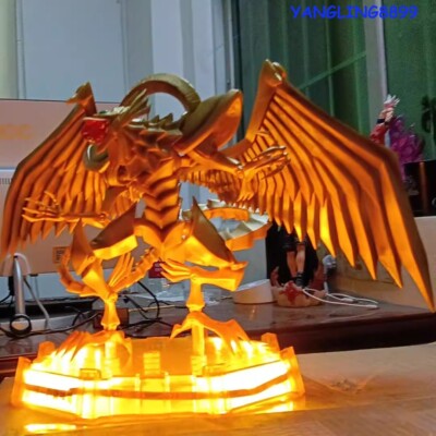 YU-GI-OH! The Winged Dragon of Ra PVC Figure Model W/ LightUp Base Toy Gift 28cm-image