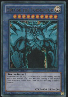 YU-GI-OH - OBELISK THE TORMENTOR CARD - LC01-EN001 LIMITED EDITION - ULTRA RARE-image