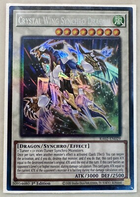 Crystal Wing Synchro Dragon 1st Edition Prismatic Collector's Rare RA02-EN029-image