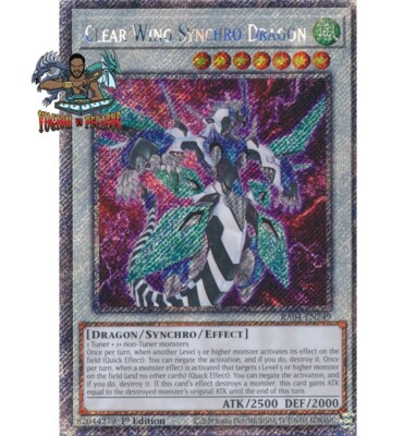 Yugioh! 1x Clear Wing Synchro Dragon RA04-EN249 Platinum Secret Rare 1st Ed NM-image