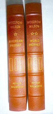 WOODROW WILSON: AMERICAN PROPHET & WORLD PROPHET leather EASTON PRESS 2 volumes-image