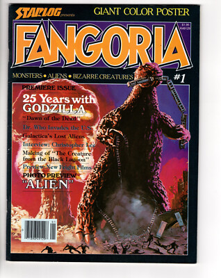 FANGORIA #1 (1979) - GRADE 8.0 - KERRY O'QUINN INCLUDES GODZILLA POSTER HORROR-image