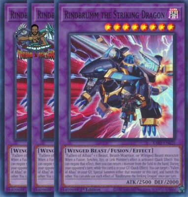 Yugioh! 3x Rindbrumm the Striking Dragon RA02-EN025 Ultra Rare 1st Ed NM-image