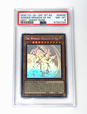 2020 Yugioh The Winged Dragon of Ra LED7-EN000 Ghost Rare 1st Edition PSA 8-image