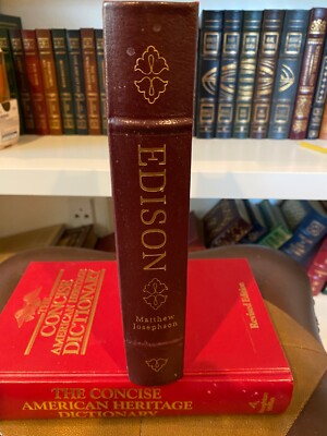EDISON. By Matthew Josephson. Easton Press: 1986. LEATHER HARDCOVER-image