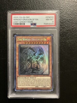 PSA 8 The Winged Dragon of Ra (Ghost Rare) EN000 Legendary Duelists: Rage of...-image