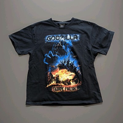 Teddy Fresh x Godzilla t shirt Black King Of Monsters Sz L-image