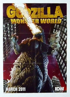 Godzilla promotional comic shop promo poster! 24x18 IDW Monster World pin-up-image