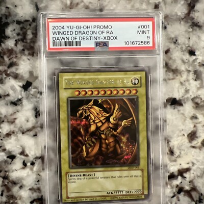 Yu-Gi-Oh! TCG The Winged Dragon of Ra Dawn of Destiny XBOX Promo DOD-001 PSA 9-image