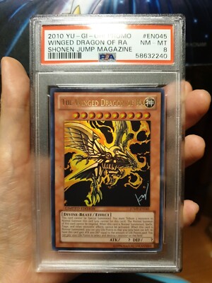 2010 Yu-Gi-Oh! Limited Ultra Edition Winged Dragon Ra Shonen Jump #EN045 PSA 8-image