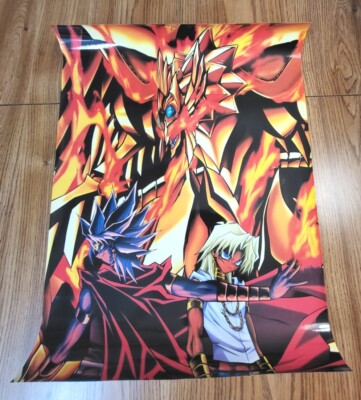 Vintage Late 90' YuGiOh Yami Marik Winged Dragon of Ra 22x17 Poster READ-image