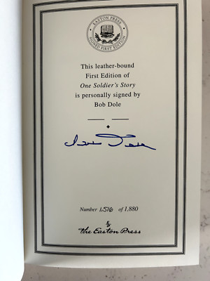 ONE SOLDIER'S STORY by Bob Dole - SIGNED First Edition w/ COA-image