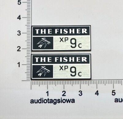 The Fisher XP 9c Custom Made Speaker Badges Aluminum Pair-image