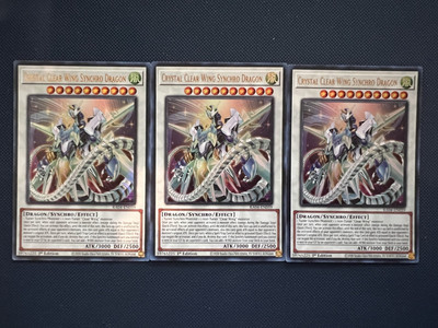 3x Yugioh Crystal Clear Wing Synchro Dragon RA04-EN059 Ultra Rare 1st Edition NM-image