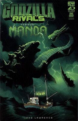 Godzilla Rivals Vs. Manda #1 one shot cover A Jake Lawrence kaiju sea dragon IDW-image