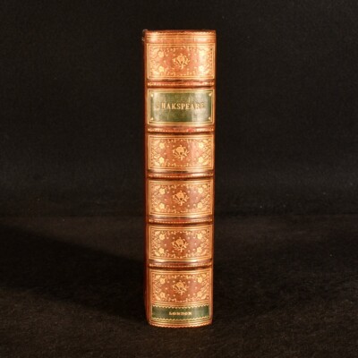 1881 The Works of Shakespeare With Life Glossary Albion Edition Calf Prize-image