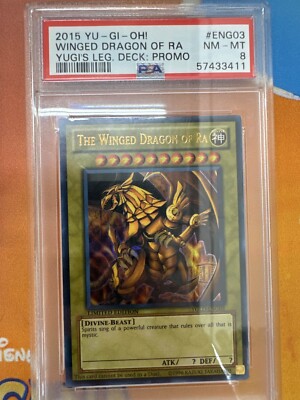 THE WINGED DRAGON OF RA 2015 YGLD-ENG03 YUGI'S LEGENDARY DECK PROMO YuGiOh PSA 8-image