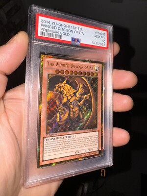 LOW POP! GEM 💎 MINT PSA 10 Winged Dragon of Ra PGLD EN031 1st Gold Secret Rare-image