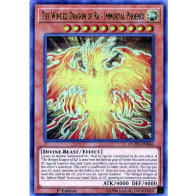 *** THE WINGED DRAGON OF RA - IMMORTAL PHOENIX *** ULTRA RARE DUPO-EN046 YUGIOH!-image